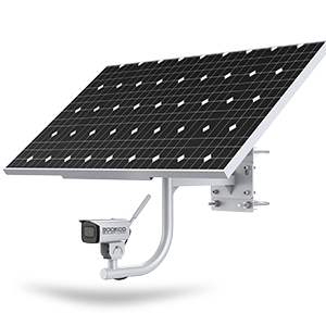 Bullet Camera mounted with solar panel
