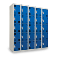 Blue storage lockers