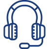 Headset with microphone icon