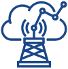 Mast with cloud and network signal icon