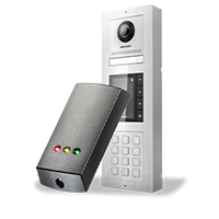 Access control keycard point and keypad entry