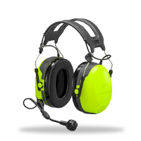 Yellow peltor headset with mic